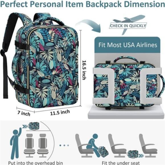 Carry on Backpack for Women Leaf